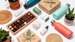 Assortment of vegan gifts from the UK.