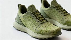 Innovative recyclable shoes made from eco-friendly materials.